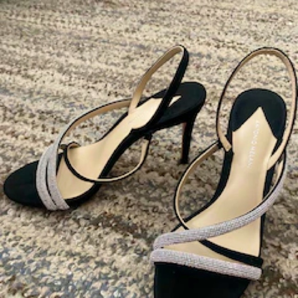 Antonio melani rhinestone heels withleather sole